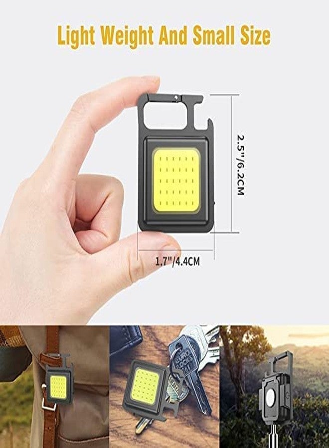 SHB Offical Store for The Genuine Keychain LED Light with Bottle Opener, Magnetic Base and Folding Bracket Mini COB 500 Lumens Rechargeable Emergency Light (Square with 4 Modes) - Image 3